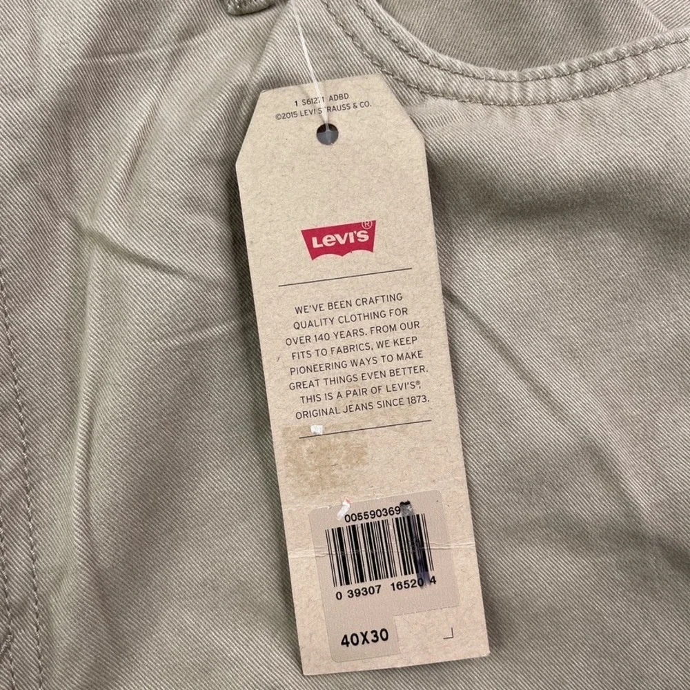 NEW Levis 559 Pants‎ Mens 40x30 Tan Khaki Relaxed Straight Twill Chino NWT